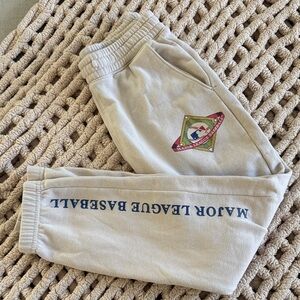 Abercrombie Kids Beige Baseball Joggers